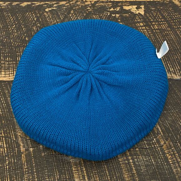 Vintage Blue Knit Beret Top Tassel Black Geometric Pattern Phillipines 80s 90s - Picture 12 of 12